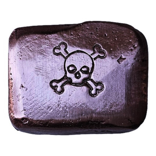 1 oz Kupfer Gussbarren Motivbarren - SKULL - TOTENKOPF - Made in Germany - niedrige Auflage - jeder Barren ein Unikat !