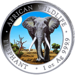 1 oz Somalia 2025 - Elefant - Color / Farbig - African Wildlife serie - Silber BU - 100 Shilling