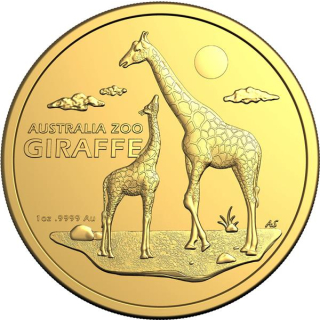 NEU* 1 oz Gold Australien 2024 BU - GIRAFFE - Australien Zoo serie - 100 AU$ - Premium Anlagemünze der RAM