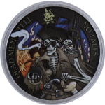 NEU* 1 oz Silber Round 2023 Color Bronze - SKELETT-PIRAT - DEAD MAN TELLS no TALES - TOTE MÄNNER erzählen keine Geschichten - TOP-MOTIV !