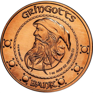 1 oz Kupfer Round Gringotts Knut - Harry Potter & Die Zauberer Bank - Copper Round