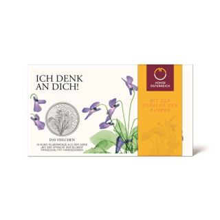 Österreich 10 Euro Silber 2024 - VEILCHEN - VIOLETS - 2024 - Coin Card HGH Handgehoben - Mit der Sprache der Blumen