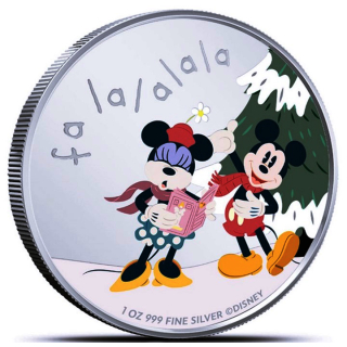 1 oz Niue 2024 Proof - MICKEY & MINNIE MOUSE - SEASONS GREETINGS - WEIHNACHTSGRÜSSE - 2 NZ$