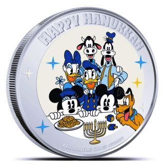 1 oz Niue 2024 Proof - DISNEY FAMILIE HAPPY HANUKKAH - Jerusalem - SEASONS GREETINGS - WEIHNACHTSGRÜSSE - 2 NZ$