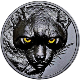 AURINUM WINTERKRACHER**  2 oz Silber Palau 2024 - OZELOT - Jäger der Nacht - Hunters by Night Ausgabe 4 - Black Proof Obsidian - Coin Invest Liechtenstein - EINZELSTÜCK