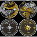 ab Lager*** 2 x 1 oz GERMANIA 2024 - SKÖLL & HATI - Black Gilded - Neue Serie Die Mystische Welt von RAGNARÖK - Germania Mint