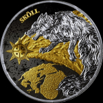 ab Lager*** 2 x 1 oz GERMANIA 2024 - SKÖLL & HATI - Black Gilded - Neue Serie Die Mystische Welt von RAGNARÖK - Germania Mint