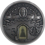 2 oz Ghana 2019 -  MARIE STUART Tower of London Haunted Castle - GLOW-in-the-Dark - Silber Antique Finish 10 Cedis