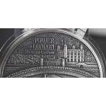 2 oz Ghana 2019 -  MARIE STUART Tower of London Haunted Castle - GLOW-in-the-Dark - Silber Antique Finish 10 Cedis