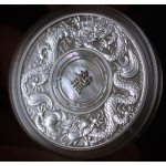 AURINUM*TOP*ANGEBOT** 2 oz Australien 2024 Proof DOUBLE DRAGON MOTHER of PEARL - Doppeldrache mit ECHTEM PERLMUTT - Silber 2 AU$