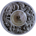 AURINUM*TOP*ANGEBOT** 2 oz Australien 2024 Proof DOUBLE DRAGON MOTHER of PEARL - Doppeldrache mit ECHTEM PERLMUTT - Silber 2 AU$