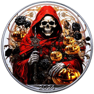 NEU* HALLOWEEN* 1 oz USA American Eagle  2024 BU - BÖSES SKELETT - EVIL SKELETON - Halloween Edition - silber Color