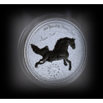 1 oz Kamerun 2014 Metallic Black Proof - Jahr des Pferdes - YIN YANG - Classic Silver Edition - 1000 Francs