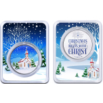 NEU* 1 oz Silber Round USA 2024 Coin Card - WEIHNACHTSKIRCHE - Weihnachten beginnt mit Jesus Christus