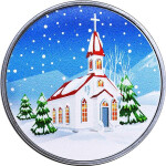 NEU* 1 oz Silber Round USA 2024 Coin Card - WEIHNACHTSKIRCHE - Weihnachten beginnt mit Jesus Christus