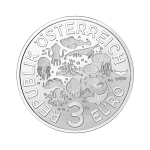 Österreich 3 Euro 2024 HGH - Jamaika-Stechrochen - Leuchtende Meereswelten - GLOW-in-the-DARK - Nachtleuchtend