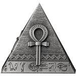 6 oz Djibouti 2024 - PYRAMIDEN von GIZEH - 3-Dimensional - Antique Finish - 1 + 2 +3 oz Silber