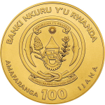 1/12 oz Gold Ruanda 2025 BU - SCHLANGE - JAHR der SCHLANGE - LUNAR Schlange - Goldschlange  - 100 RWF - Erstmal als 1/12 oz - Auflage 888