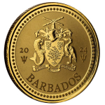 Neu* 1 Unze Gold Barbados Trident 2024 BU 5$