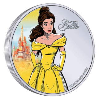 1 oz Niue 2024 Proof - BELLE Die Schöne & Das Biest  - Disney Prinzessinnen - Silber 2NZ$ - nur sehr wenige !