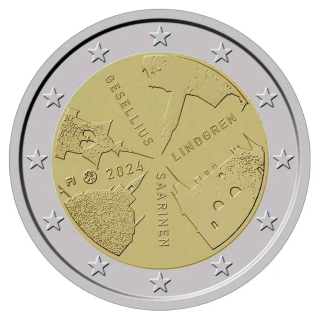 2 Euro Finnland 2024 Architektur Finnlands – Gesellius, Lindgren, Saarinen bfr. unc.