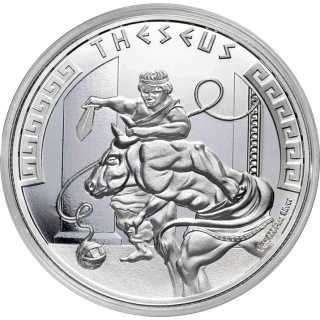 AURINUM*SUMMER*SALE** 1 oz Niue 2024 BU - THESEUS Sohn des Zeus - Helden der Griechischen Mythologie - Silber 2 NZD - Neue Serie 3. Ausgabe