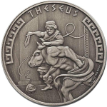 NEU* 1 oz Niue 2024 Antique - THESEUS König von Athen - Helden der Griechischen Mythologie - Silber Antique Finish 2 NZD - Neue Serie 3. Ausgabe