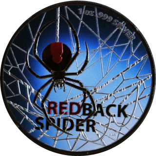 1 oz Australien 2020 Color - Most Dangerous Redback Spider Rotrückenspinne - Blue Limited Edition - silber 1 AU$