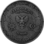 2 oz GERMANIA 2024 Antique UV-Effekt - SKÖLL & HATI - Neue Serie Die Mystische Welt von RAGNARÖK 1. Ausgabe - Ultra High Relief