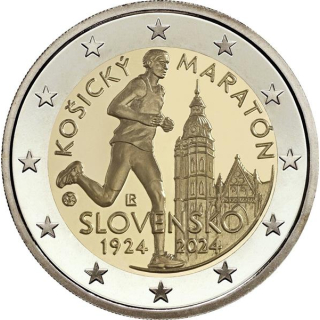 Slowakei 2 Euro 2024 - 100 Jahre Internationaler Marathonlauf in Kosice bfr