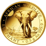 0.5 g Gold Somalia 2025 Proof - ELEFANT - African Wildlife - 20 Shillings