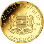 0.5 g Gold Somalia 2025 Proof - ELEFANT - African Wildlife - 20 Shillings