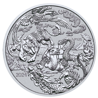 1 oz Australien 2024 - Vier WÄCHTER - FOUR GUARDIANS DRACHE - silber BU  Serie Mythen & Legenden Ausgabe 8 - Myth & Legends - 1AU$