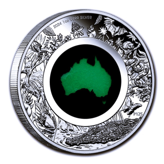 AURINUM*TOP*ANGEBOT** 1 oz Australien 2024 Proof - CHRYSOPRASE QUARZSTEIN - Serie Great Southern Land - Silber 1 AU$
