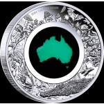 1 oz Australien 2024 Proof - CHRYSOPRASE QUARZSTEIN -...