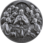 2 oz Kamerun 2025 Antique - JESUS & DAS LETZTE ABENDMAHL - THE LAST SUPPER - Biblische Geschichten - Christliche Traditionen - silber Antique Finish - 2,000 Frs