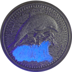 1 oz Kamerun 2019 Metallic - DELFIN - UV - Effekt - silber 1000 Francs