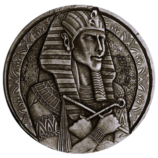 NEU* 2 oz Tschad 2023 Antique - ERS AMENHOTEP IV PHARAO - Ägyptische Reliquien Serie - silber antique finish - 1,000 Frs - Auflage nur 2,500