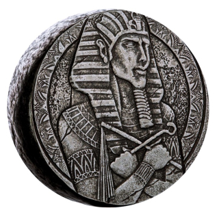 NEU*  5 oz Tschad 2023 Antique - ERS AMENHOTEP IV PHARAO - Ägyptische Reliquien Serie - silber antique finish - 3,000 Frs - Auflage nur 2000