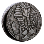 NEU*  5 oz Tschad 2023 Antique - ERS AMENHOTEP IV PHARAO - Ägyptische Reliquien Serie - silber antique finish - 3,000 Frs - Auflage nur 2000