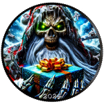 1 oz USA 2024 - Der WEIHNACHTS SENSENMANN - Christmas Grim Reaper - Gruselige Weihnachtsüberraschung - Black Ruthenium Color