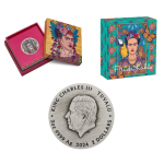 2 oz Australien 2024 antique - FRIDA KAHLO - silber antique finish color 2 AU$