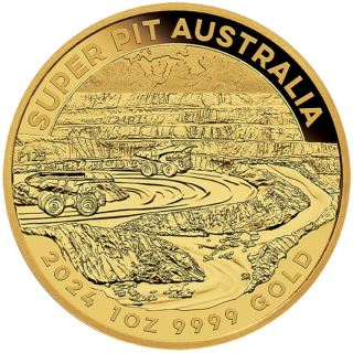 NEU* 1 oz Gold Australien 2024 - SUPER PIT Goldmine - Silber BU 100 AU$ - Premium Anlagemünze - Serie Perth Mint