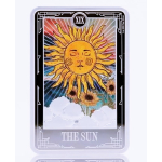 1 oz Niue Tarotkarten 2024 Proof - DIE SONNE - The SUN - Licht Wahrheit Heilung - Silber 2 NZD - Ausgabe 17 serie Tarotkarten