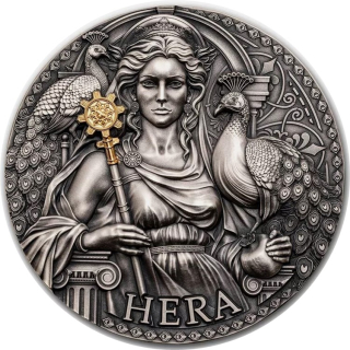 3 oz Kamerun 2024 antique - HERA - Göttin der Ehe - Ehefrau von Zeus - Serie Griechische Mythologie - Silber Antique Finish - 3000 Francs