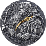 2 oz Kamerun 2024 antique - ODYSSEUS - Serie Griechische Mythologie - Silber Antique Finish - 2,000 Francs