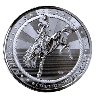 NEU** 1 oz USA Silber Round - TEXAS COWBOY Privy BUFFALO RIDER -  Edition zur Erinnerung an den Geist des Amerikanischen Westens