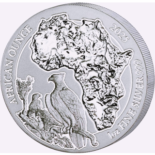 NEU* 1 oz Ruanda 2025 BU - KAMPFADLER - MARTIAL EAGLE African Ounce - 50 RWF - Afrikanische Wildtiere