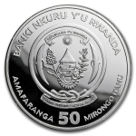 NEU* 1 oz Ruanda 2025 Proof - KAMPFADLER - MARTIAL EAGLE African Ounce - 50 RWF - Afrikanische Wildtiere