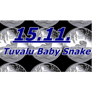 1/2 oz Tuvalu 2025 Proof - BABY SCHLANGE - JAHR der SCHLANGE - Lunar III serie - 50 AUCent - Silberschlange